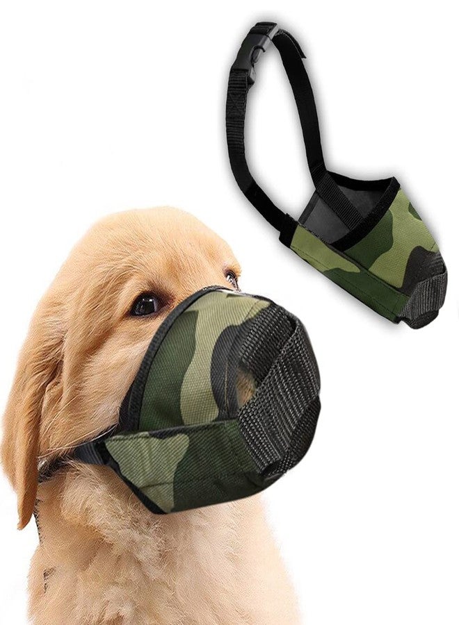 Sage Square Dog Army Muzzle, Soft Mesh Covered, Poisoned Bait Protection with Adjustable Straps, Prevent Biting Chewing & Licking for Small Medium Large Dogs, (Small) - Image 1
